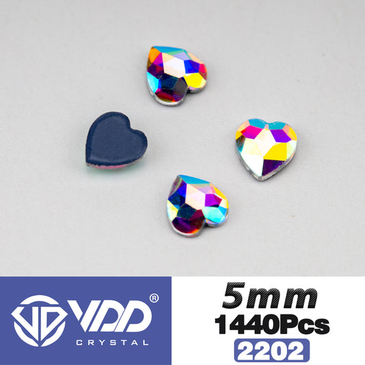 VDD  2202-5mm Wholesale 1440Pcs Rectangle Glass Rhinestones Crystal AB Flatback HotFix Strass Shape 3D Stones For Nail Art DIY Decorations