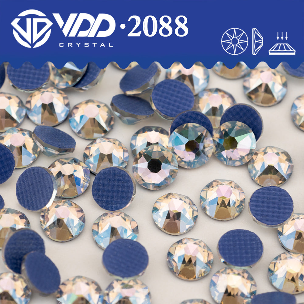 VDD 223 Sea Light SS16-SS30 High Quality Hot-Fix Glass 2088 Rhinestones Crystal Flatback 8 Big 8 Small DIY Clothes Decoration