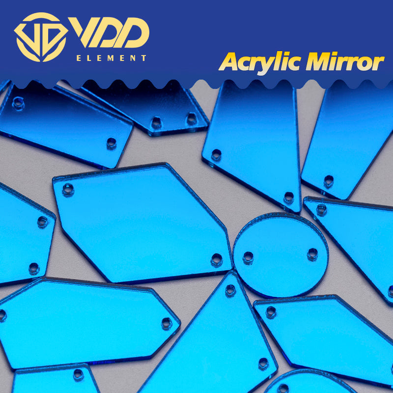 VDD 30/60/200Pcs Mix Size Ocean Acrylic Mirror Sewing Rhinestones Sew On DIY Crafts Flat Back Stones For Garment Decorations