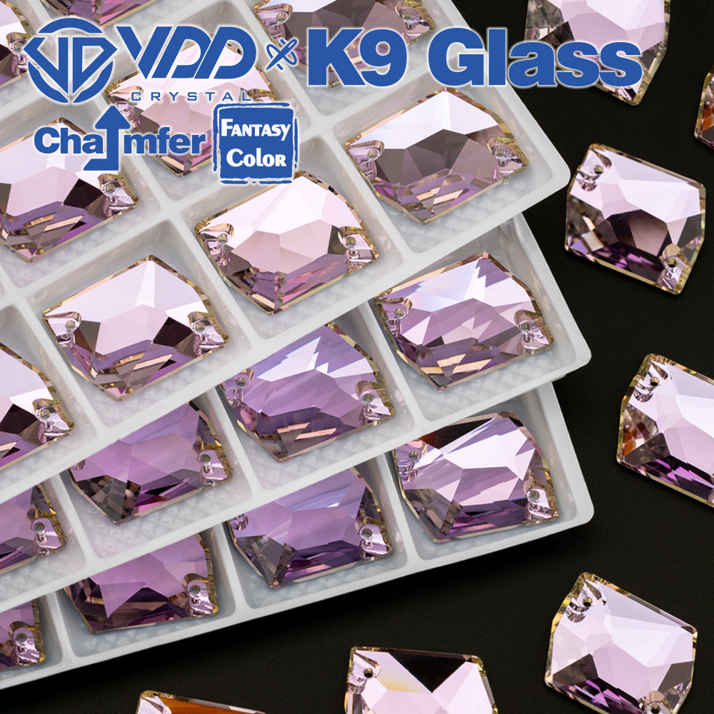 VDD Cosmic 17x21mm 15Pcs Violet Beam Color Top Quality K9 Glass Sew on Rhinestone Sewing Crystal Flatback Garment Decorations