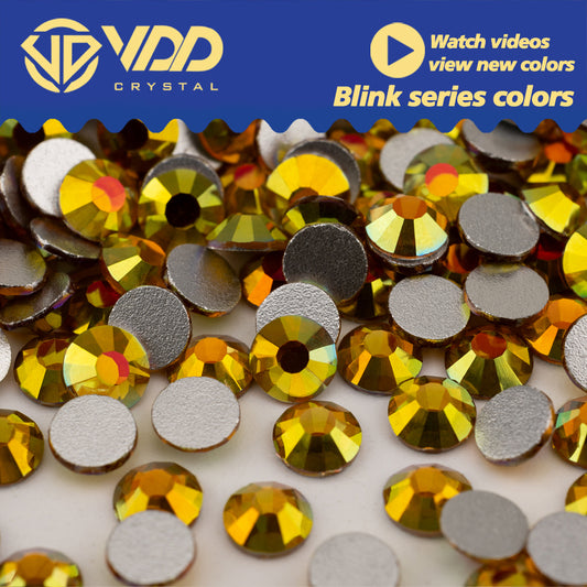 VDD 431 Glitz-Gold SS4-SS30 High Quality Glass Rhinestones Crystal Flatback Strass Diamond Stones For DIY Nail Art Accessories