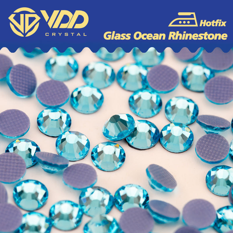 Vdd Rhinestone VDD 027 Aquamarine Hot-Fix Rhinestones High Quality Glass Crystal Flat ...