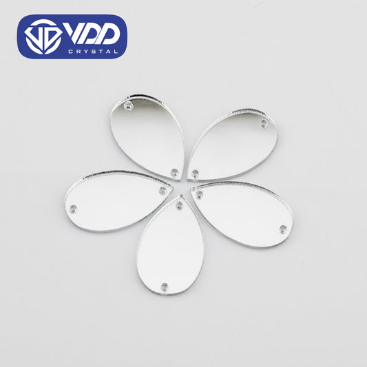 VDD 30/60/200Pcs B-17x28mm White Acrylic Mirror Sewing Rhinestones Sew On DIY Crafts Flat Back Sewing For Garment Decorations
