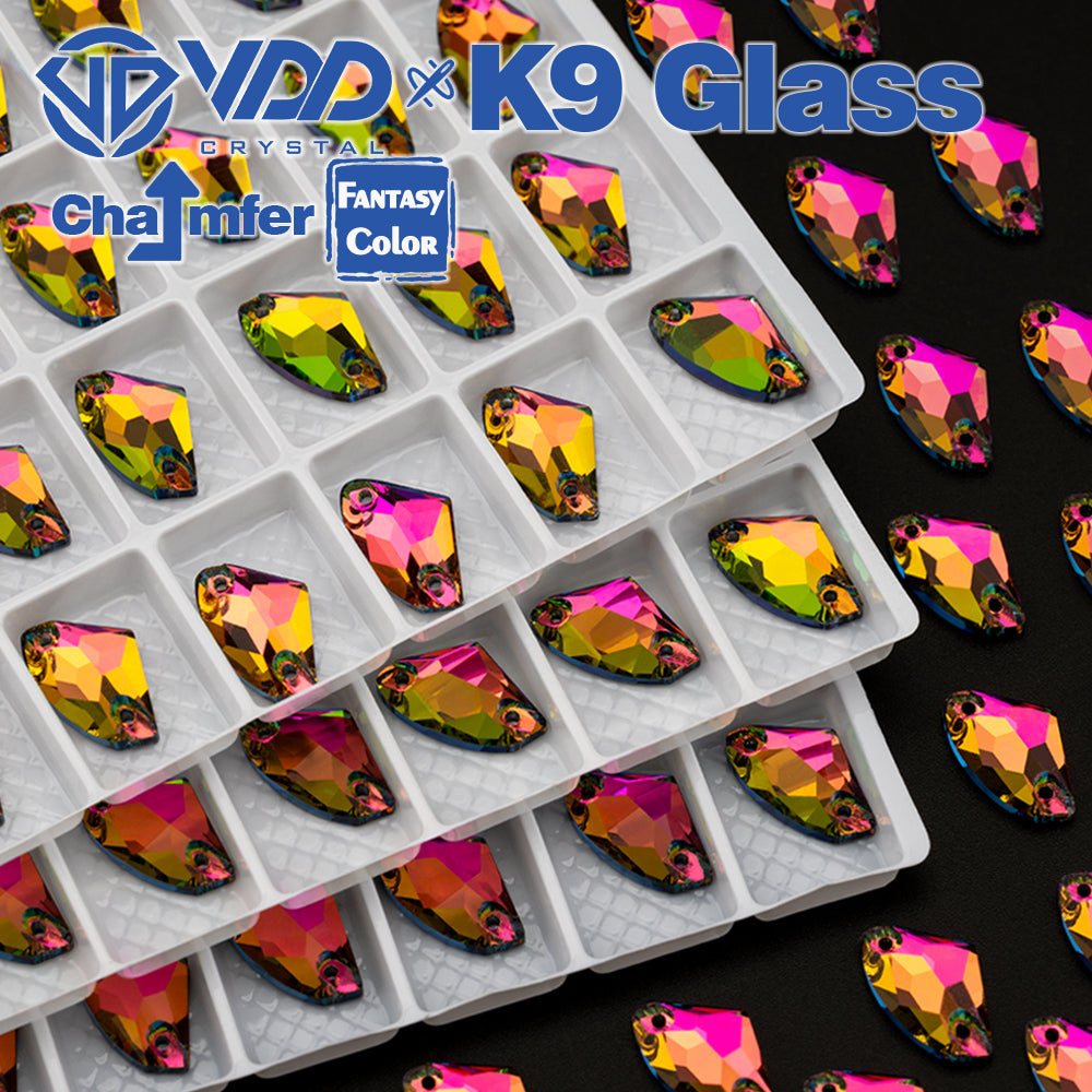 VDD Galactic 9x14mm 36Pcs Vitrail Medium Top Quality K9 Glass Sew on Rhinestones Crystal Flatback Stones Garment Decorations