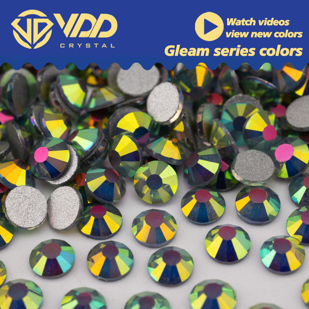 VDD 480 Gleam-Grey SS4-SS30 High Quality Glass Rhinestones Crystal Flatback Strass Bright Stones For DIY Nail Art Accessories