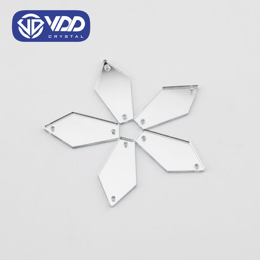VDD 30/60/200Pcs J-15x28mm White Acrylic Mirror Sewing Rhinestones Sew On DIY Crafts Flat Back Sewing For Garment Decorations