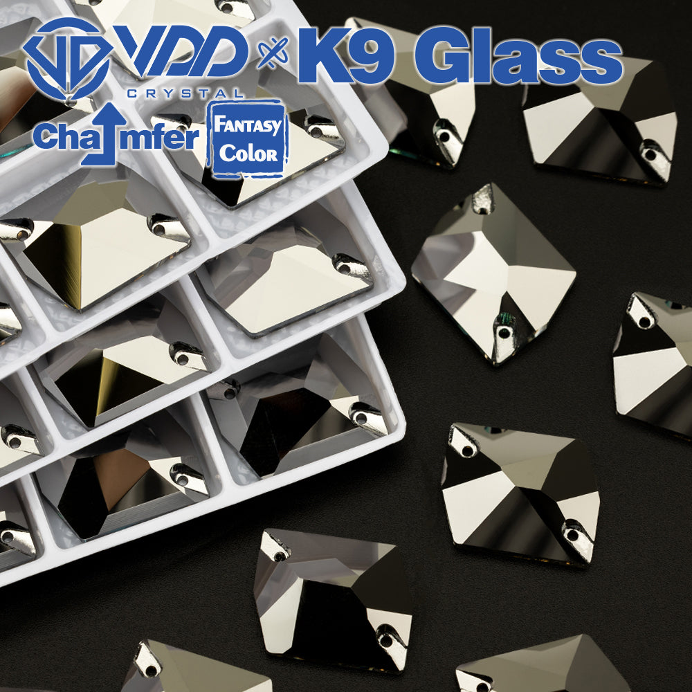 VDD Cosmic 17x21mm 15Pcs Hematite Color Top Quality K9 Glass Sew on Rhinestone Sewing Crystal Flatback Garment Decorations