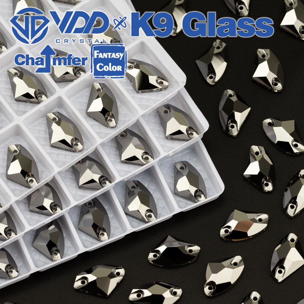 VDD Galactic 9x14mm 36Pcs Hematite Color Top Quality K9 Glass Sew on Rhinestones Crystal Flatback Stones Garment Decorations