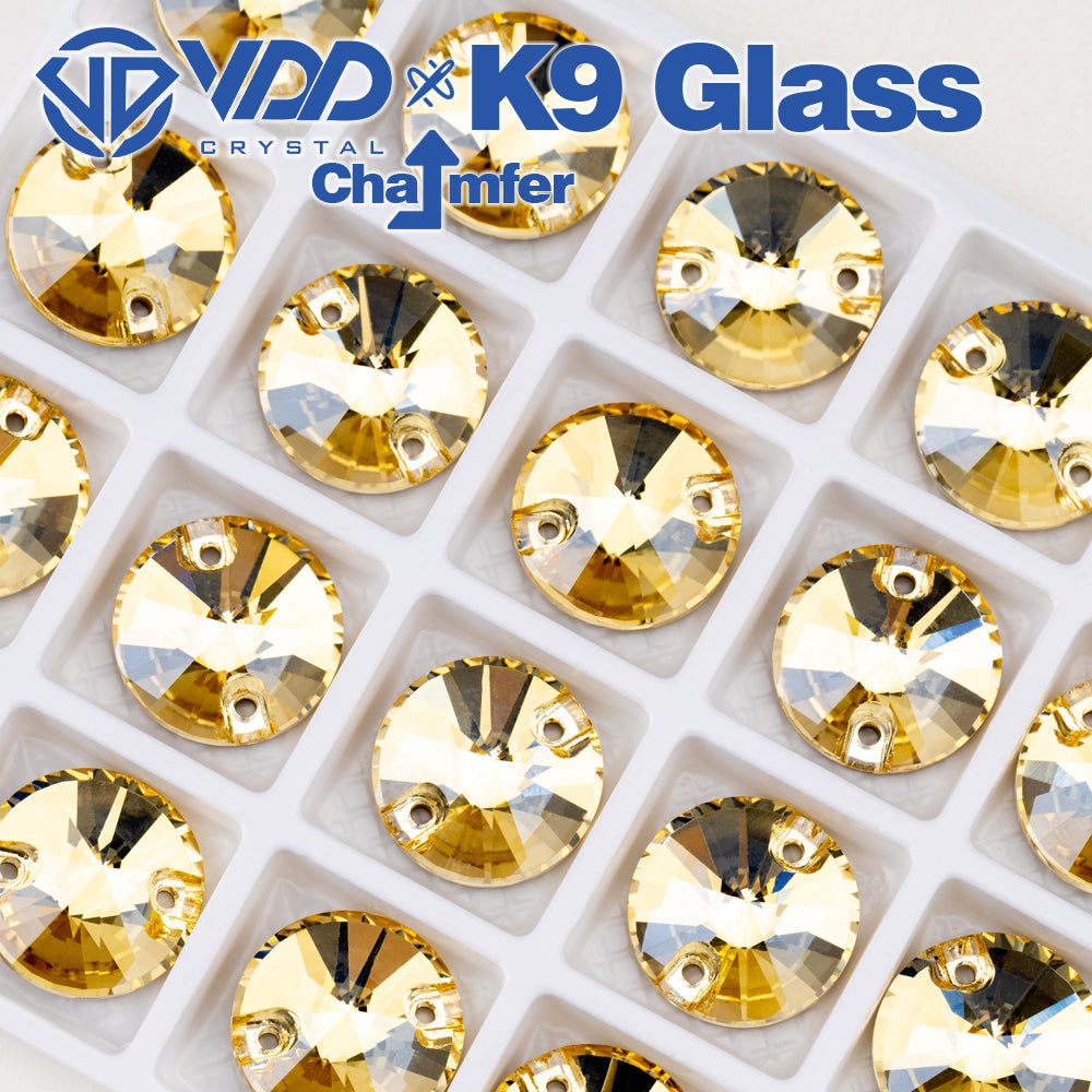 VDD Rivoli S257 Golden Shadow Top Quality K9 Glass Sew on Rhinestones Crystal Flatback Sewing Strass Stones for Garment Wedding Dress