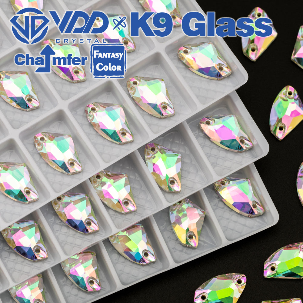 VDD Galactic 9x14mm 36Pcs Chroma Shimmer Top Quality K9 Glass Sew on Rhinestones Crystal Flatback Stones Garment Decorations