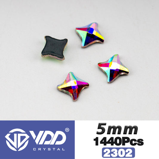 VDD 2302-5mm Wholesale 1440Pcs Rectangle Glass Rhinestones Crystal AB Flatback HotFix Strass Shape 3D Stones For Nail Art DIY Decorations