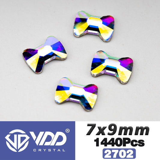 VDD  2702-7x9mm Wholesale 1440Pcs Rectangle Glass Rhinestones Crystal AB Flatback HotFix Strass Shape 3D Stones For Nail Art DIY Decoration