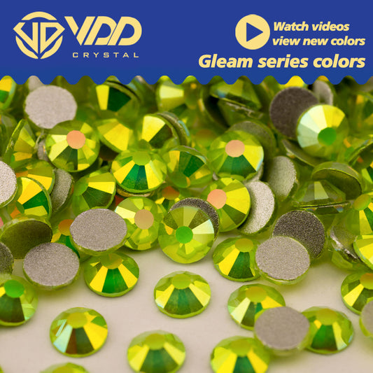 VDD 481 Gleam-Yellow SS4-SS30 High Quality Glass Rhinestones Crystal Flatback Strass Bright Stones For DIY Nail Art Accessories