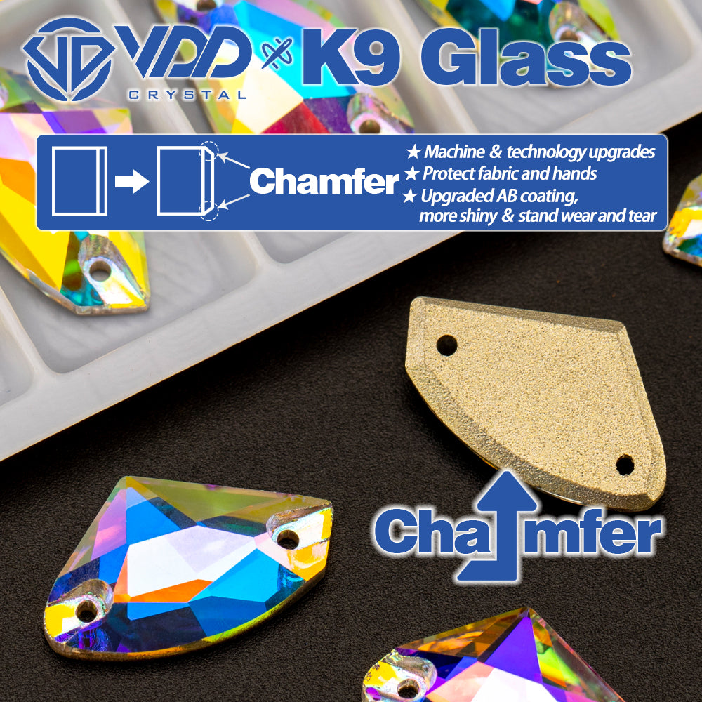 VDD S255 Crystal AB Galactic Top Quality K9 Glass Sew on Rhinestones Crystal Flatback Sewing Stones for Clothes Decorations