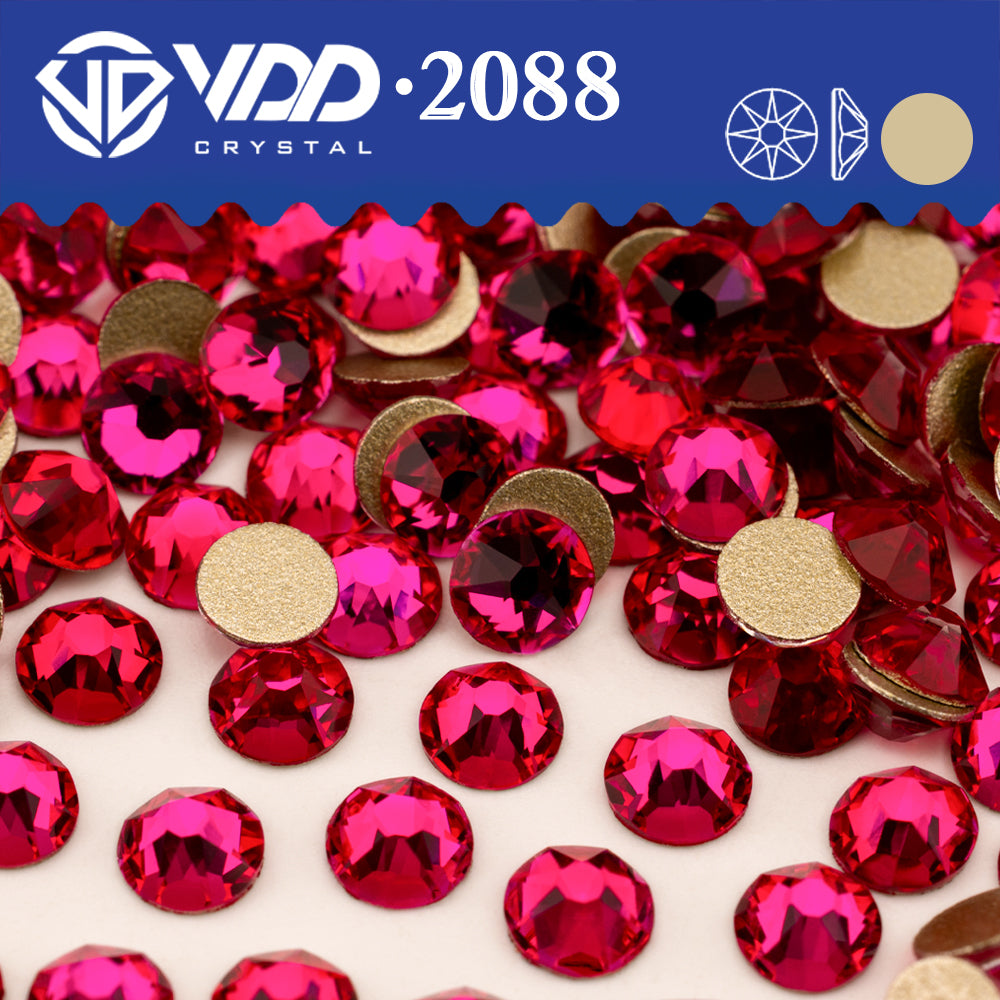 VDD 128 Berry Rose SS16-SS30 High Quality AAAAA 2088 8 Big 8 Small Rhinestone Flatback Glitter Stone Crafts Nail Art Accessories