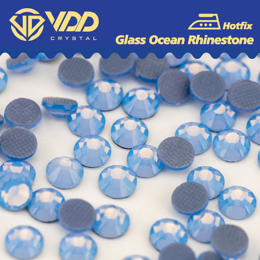VDD 045 Blue Opal Ocean Series High Quality  Hot-Fix Glass Crystal Rhinestones Flatback Strass Stones