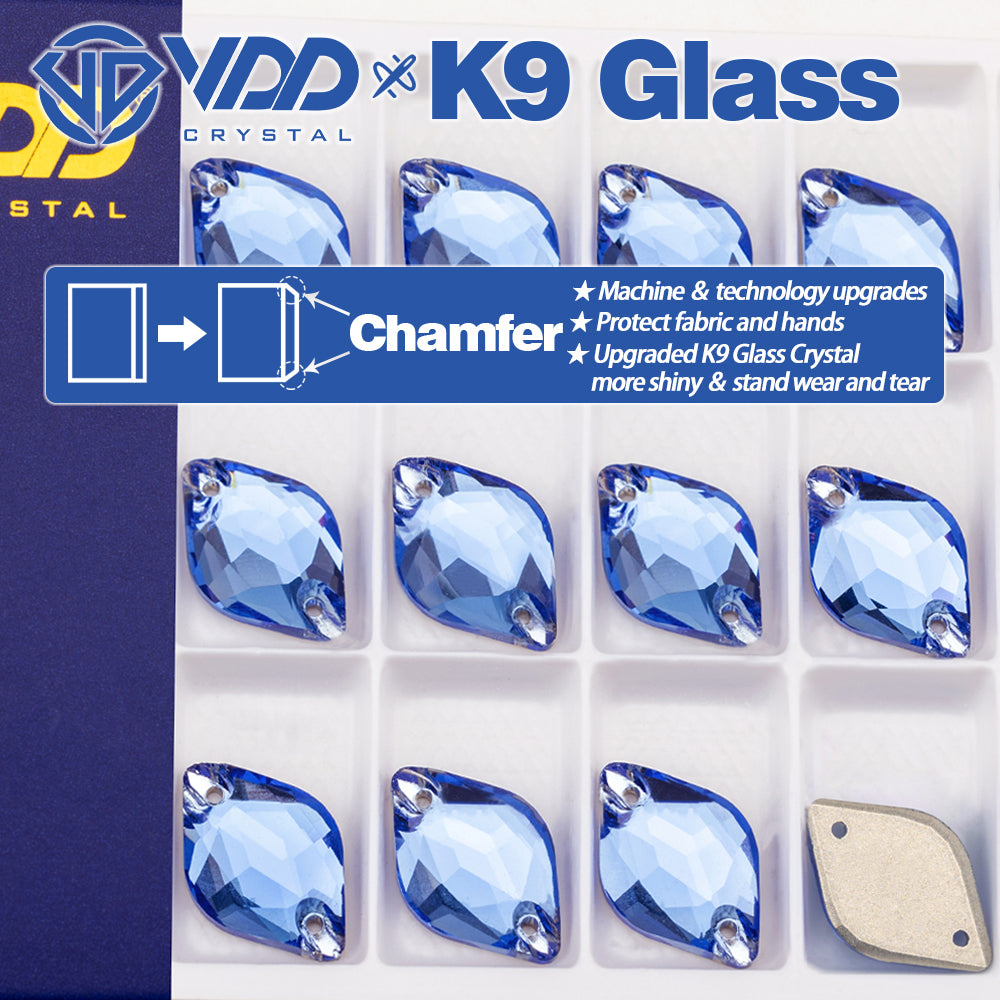 VDD S117 Royal Blue Lemon K9 Glass Sew On Rhinestones High Quality AAAAA Crystal Flatback Sewing Strass Stones DB-S117