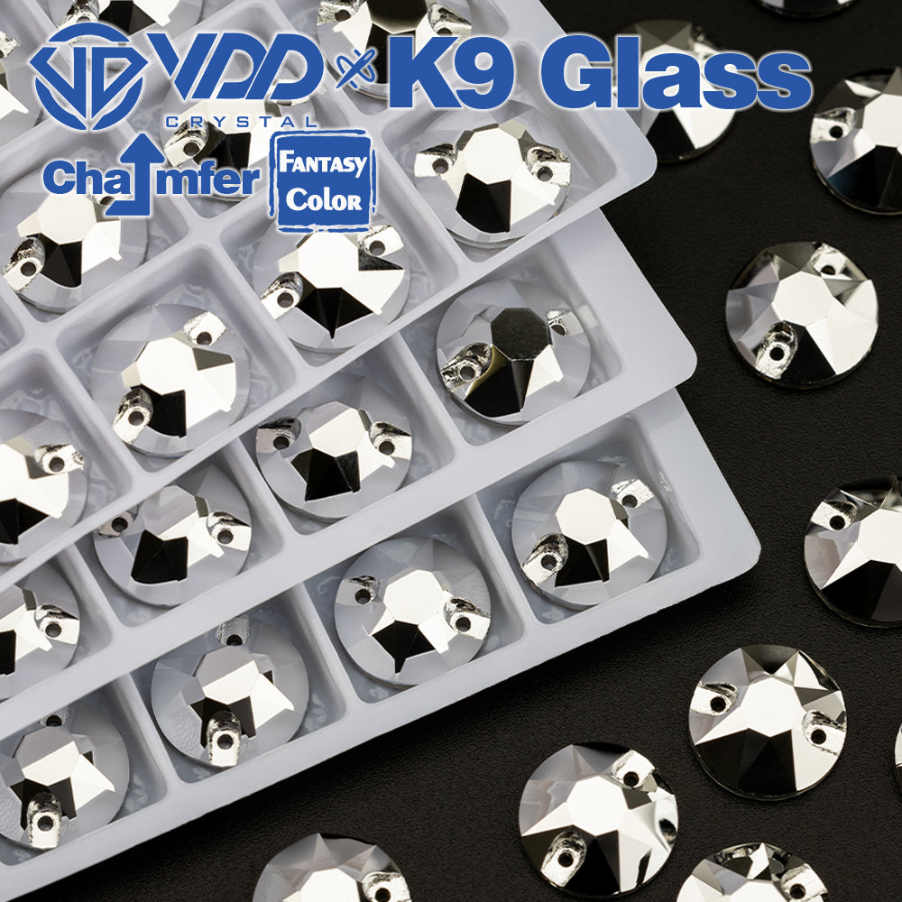 VDD 8B-8S 12mm 40Pcs Labrador Color K9 Glass Sew On Rhinestones High Quality AAAAA Crystal Flatback Sewing Strass Stones DB-S267