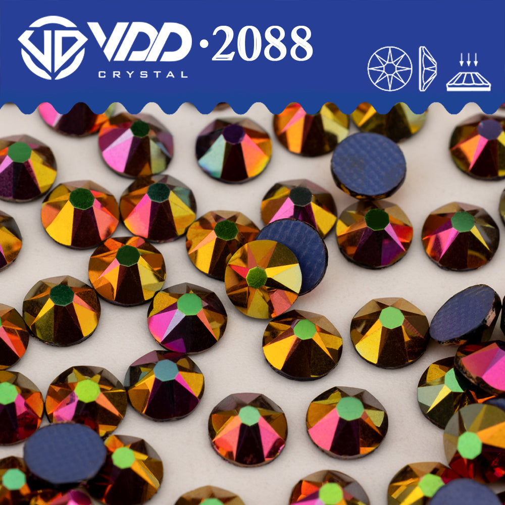 VDD 070 Magic Rose SS16-SS30 High Quality Hot-Fix Glass 2088 Rhinestones Crystal Flatback 8 Big 8 Small DIY Clothes Decoration