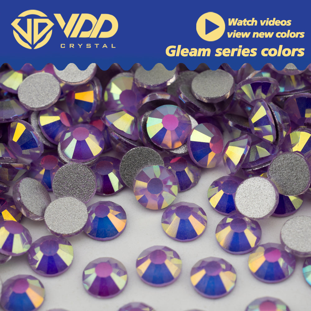 VDD 488 Gleam-Purple SS4-SS30 High Quality Glass Rhinestones Crystal Flatback Strass Bright Stones For DIY Nail Art Accessories