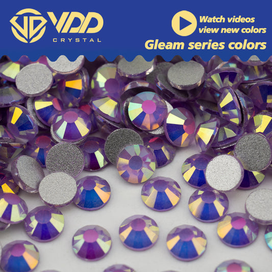 VDD 488 Gleam-Purple SS4-SS30 High Quality Glass Rhinestones Crystal Flatback Strass Bright Stones For DIY Nail Art Accessories