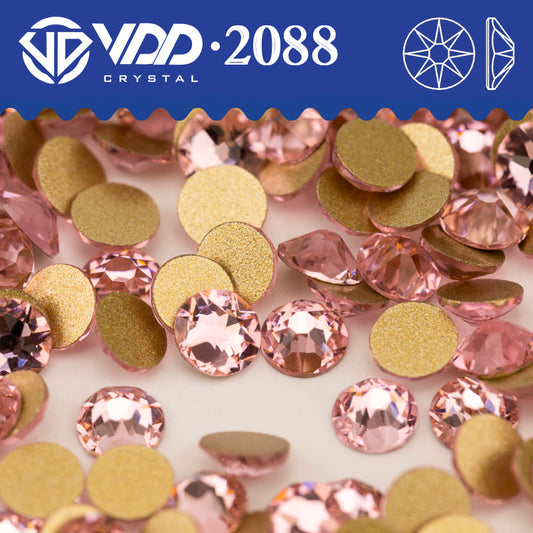 VDD 040 Light Rose SS16-SS30 High Quality AAAAA 2088 8 Big 8 Small Rhinestone Flatback Glitter Stone Crafts Nail Art Accessories