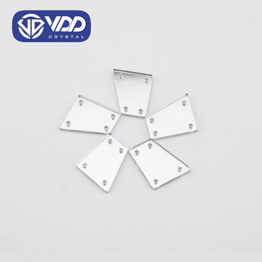 VDD 30/60/200Pcs G-17x19mm White Acrylic Mirror Sewing Rhinestones Sew On DIY Crafts Flat Back Sewing For Garment Decorations