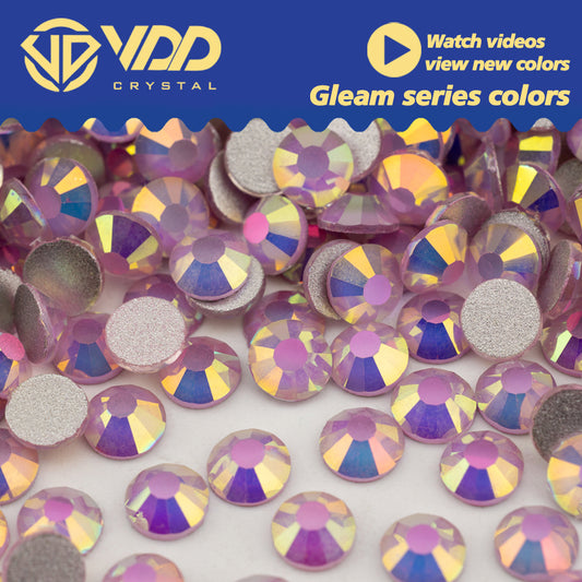 VDD 486 Gleam-Pink SS4-SS30 High Quality Glass Rhinestones Crystal Flatback Strass Bright Stones For DIY Nail Art Accessories