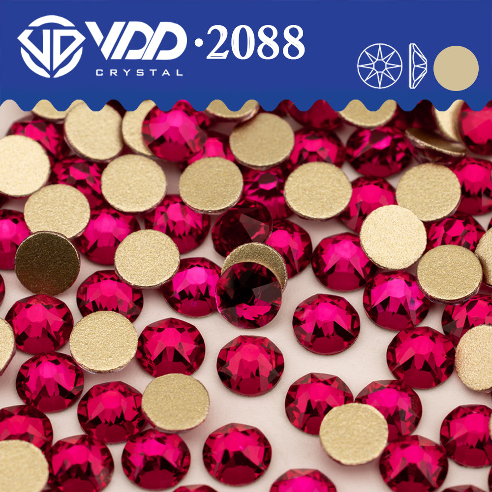 VDD 228 Magenta 2088 Non-hotfix Rhinestones High Quality AAAAA 8 Big 8 Small Glass Crystal Flatback Strass Stones BD888-228