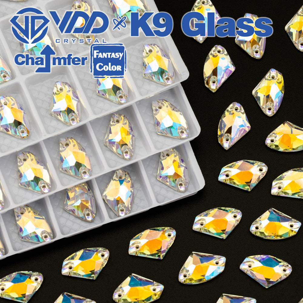 VDD Galactic 9x14mm 36Pcs Luster Mirage Color Top Quality K9 Glass Sew on Rhinestones Crystal Flatback Stones Garment Decorations