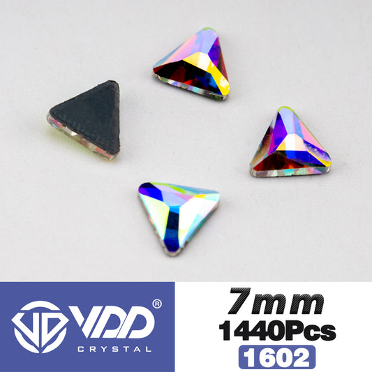 VDD 1602-7mm  Wholesale 1440Pcs Rectangle Glass Rhinestones Crystal AB Flatback HotFix Strass Shape 3D Stones For Nail Art DIY Decorations