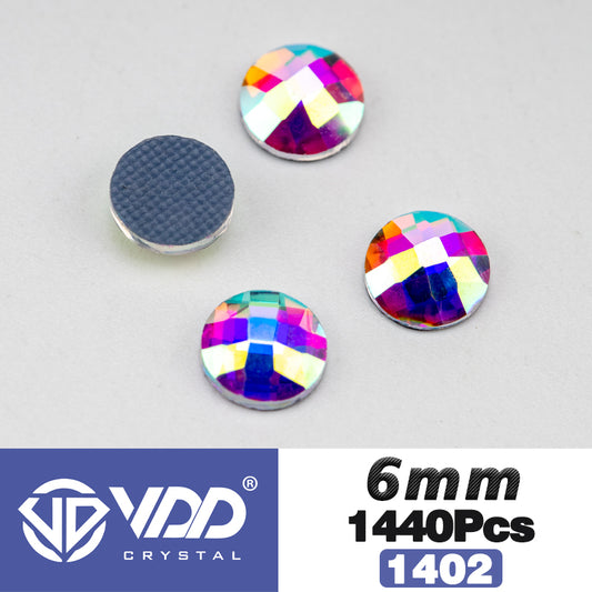 VDD 1402-6mm Wholesale 1440Pcs Rectangle Glass Rhinestones Crystal AB Flatback HotFix Strass Shape 3D Stones For Nail Art DIY Decorations