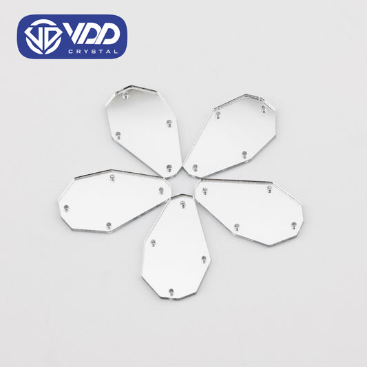 VDD 30/60/200Pcs P-19x32mm White Acrylic Mirror Sewing Rhinestones Sew On DIY Crafts Flat Back Sewing For Garment Decorations
