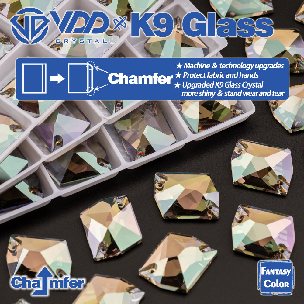 VDD Cosmic 17x21mm 15Pcs Ghost Light Color Top Quality K9 Glass Sew on Rhinestone Sewing Crystal Flatback Clothes Decorations