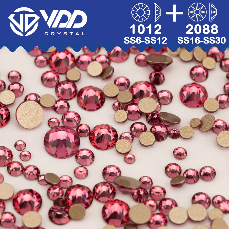 VDD 041 Rose SS16-SS30 High Quality AAAAA 2088 8 Big 8 Small Rhinestone Flatback Glitter Stone Crafts Nail Art Accessories