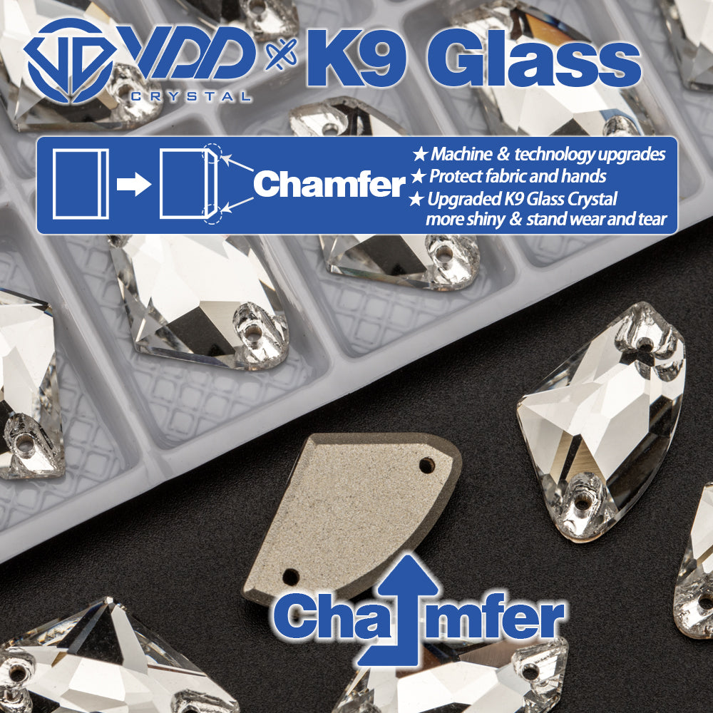 VDD Galactic K9 Glass Sew on Rhinestone Sewing Clear Crystal Top Quality FlatBack Strass Stones for Bag Clothes Dress Decoration