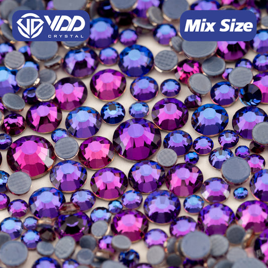 VDD 036 Purple Velvet Wholesale SS6-SS30 Hotfix Mix Size Glass Rhinestone Crystal Flat Back High Quality Strass Stones For DIY Clothes Accessories
