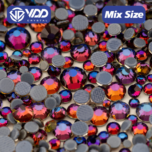 VDD 063 Blue Flare Wholesale SS6-SS30 Hotfix Mix Size Glass Rhinestone Crystal Flat Back High Quality Strass Stones For DIY Clothes Accessories