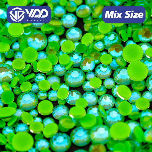 VDDD 308 D Grass Green Wholesale New Neon Color Mix Size SS6-SS20 Glass Rhinestones Crystal High Quality Flatback Stones DIY Nail Art Decorations