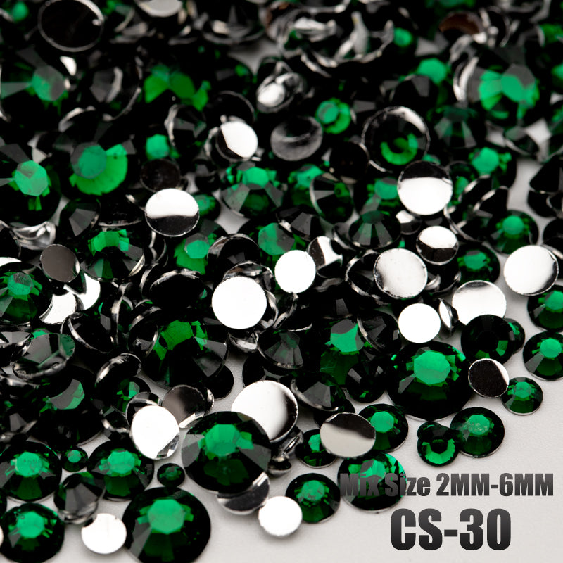 VDD CS-30 Mix Size 2-6mm Resin Rhinestone Crystal Flatback Plastic Flatback Stones SHUZHI