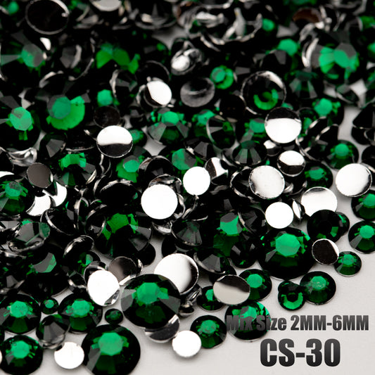 VDD CS-30 30/100g Mix Size 2-6mm Resin Rhinestone Crystal Color AB Flatback Plastic Bulk Wholesale For DIY Nail Art Crafts Decorations