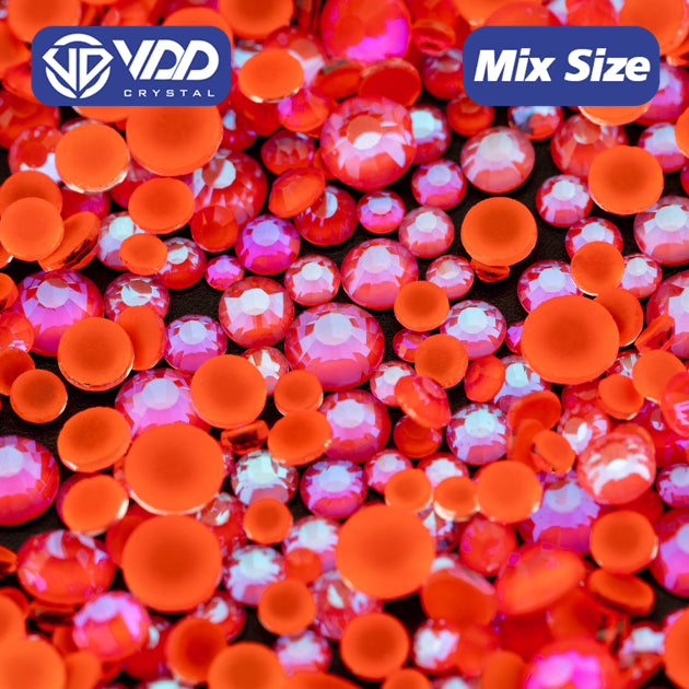 VDD 310 D Red Orange Mix Size SS6-SS20 Non-hotfix Rhinestones High Quality Glass Crystal Flatback Strass Stones KKmix-K181