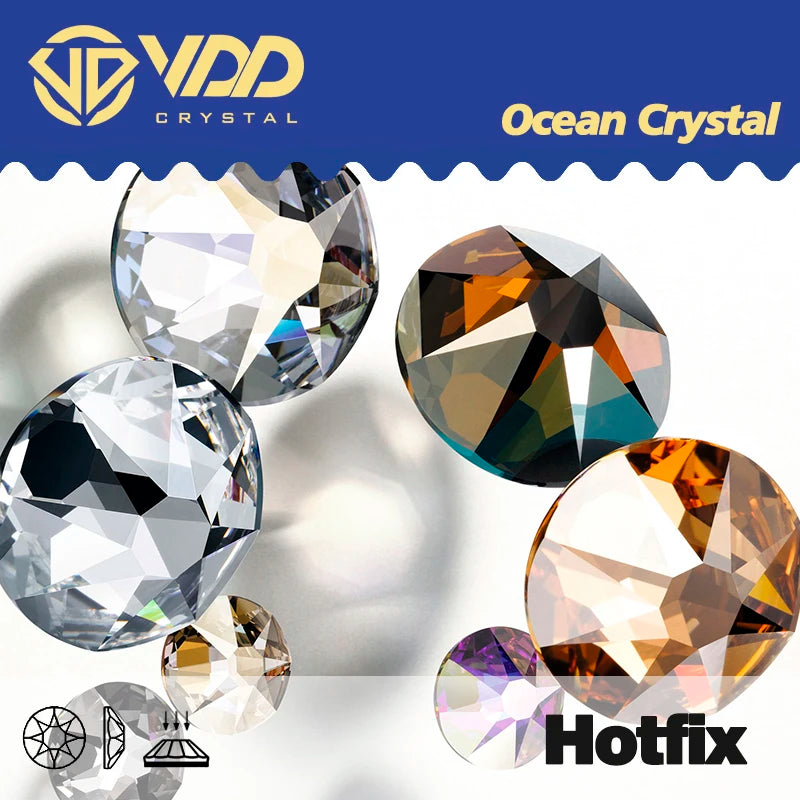 VDD 055 Crystal AB SS6-SS30 Top Quality AAAAA Hotfix 2088 8 Big 8 Small Crystal Rhinestones Flatback Glitter Stones For Clothes Wedding Dress