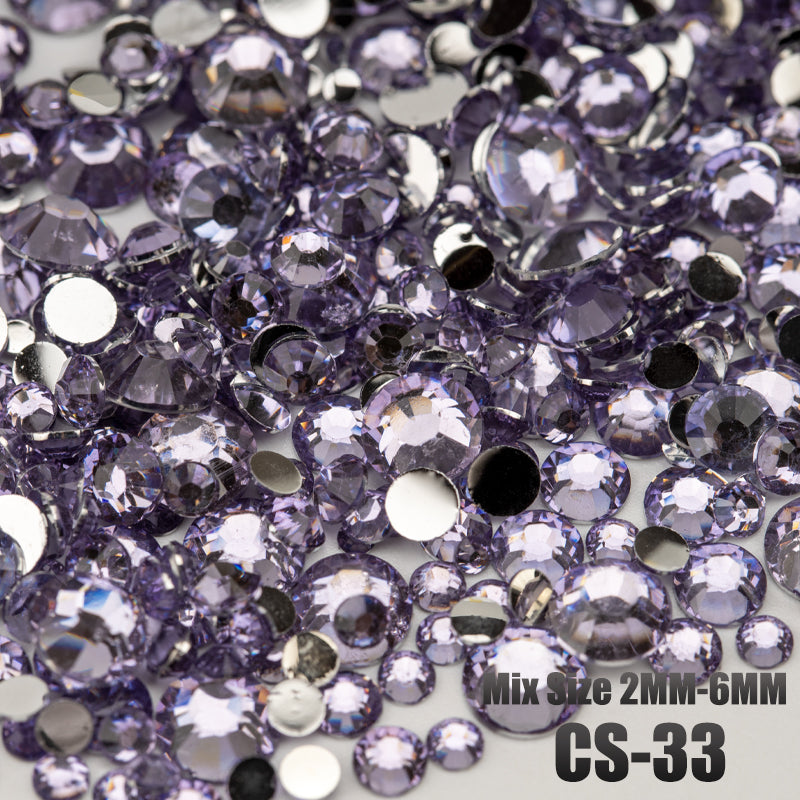 VDD CS-33 Mix Size 2-6mm Resin Rhinestone Crystal Flatback Plastic Flatback Stones SHUZHI