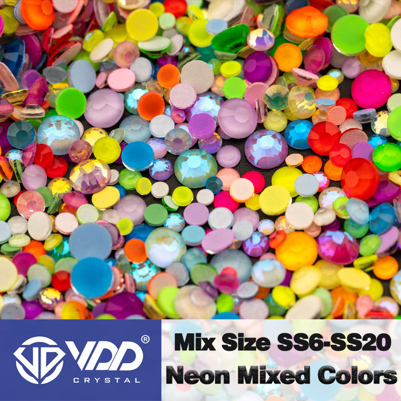 VDD Mix Color Mix Size SS6-SS20 Non-hotfix Rhinestones High Quality Glass Crystal Flatback Strass Stones KKmix-K183