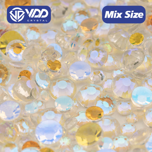 VDD 150 Shining Aurora Mix Size SS6-SS20 High Quality Glass Rhinestones Crystal Flatback Glitter Stones Nail Art DIY Crafts Decorations