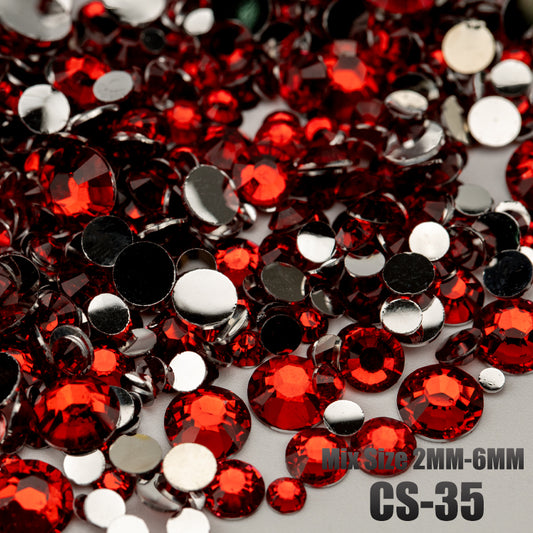 VDD CS-35 30/100g Mix Size 2-6mm Resin Rhinestone Crystal Color AB Flatback Plastic Bulk Wholesale For DIY Nail Art Crafts Decorations