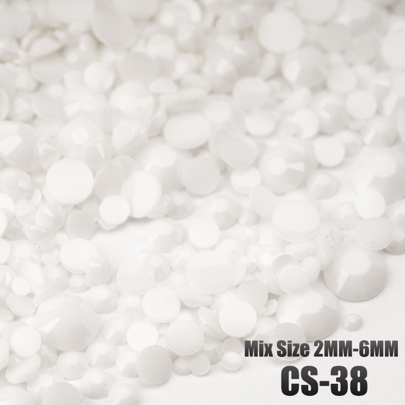 VDD CS-38 Mix Size 2-6mm Resin Rhinestone Crystal Flatback Plastic Flatback Stones SHUZHI