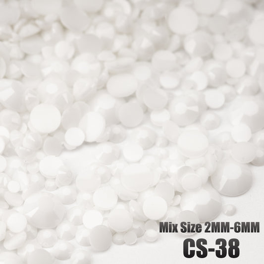 VDD CS-38 30/100g Mix Size 2-6mm Resin Rhinestone Crystal Color AB Flatback Plastic Bulk Wholesale For DIY Nail Art Crafts Decorations