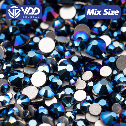 VDD 068 Metallic Blue Mix Size SS6-SS20 High Quality Glass Rhinestones Crystal Flatback Glitter Stones Nail Art DIY Crafts Decorations